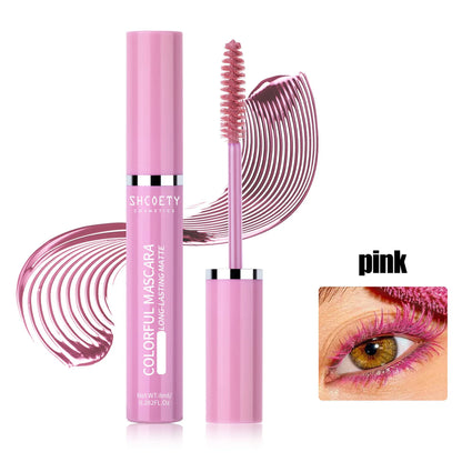 Colorful Silk Mascara Blue Red Black Cream Lengthening Waterproof and Non-caking Colored Thickening Lengthening Curling Mascara