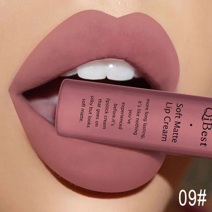 Hot Lipgloss Sexy Red Liquid Lipstick Ultra Matte Velvet Long Lasting Women Beauty Nonstick Cup Waterproof Lip Gloss Nude Makeup