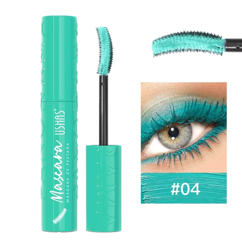 Colorful Silk Mascara Blue Red Black Cream Lengthening Waterproof and Non-caking Colored Thickening Lengthening Curling Mascara