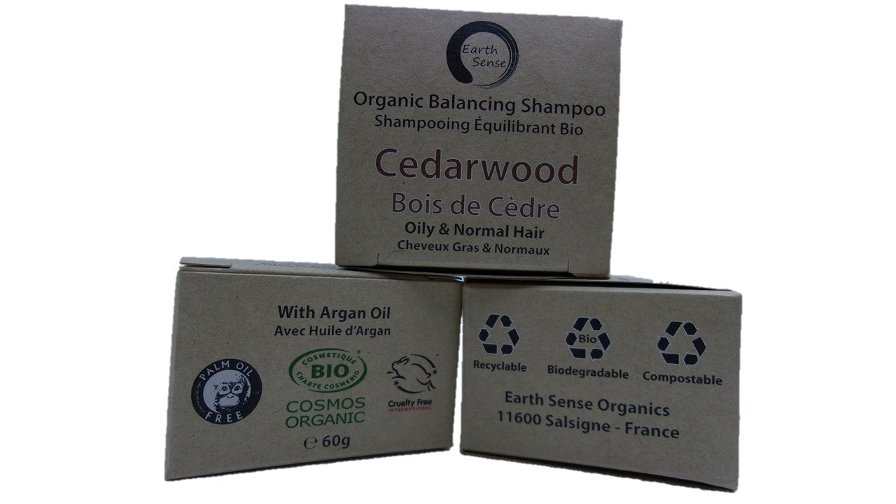 Organic Certified Balancing Solid Shampoo - Cedarwood - Oily & All Hair Types 60g